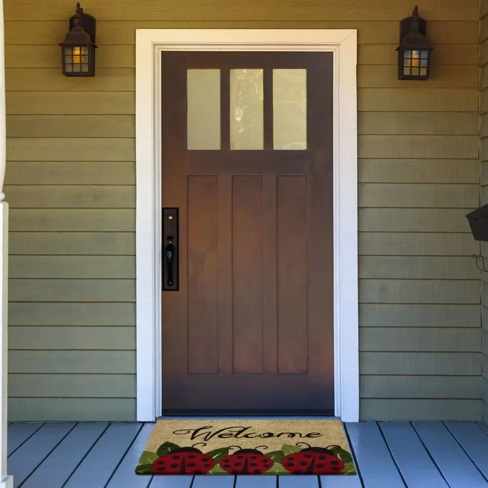 Decorative Printed Entrance Outdoor/Indoor Door Mat, Eco-Friendly 100% Natural
